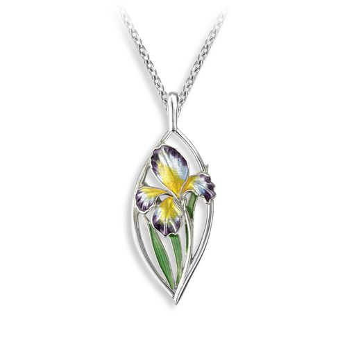 Purple Iris Necklace  Sterling Silver - NN0592B