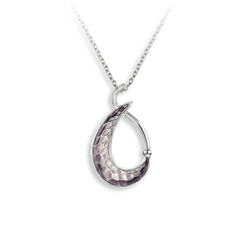 Purple Teardrop Necklace  Sterling Silver - NN0575B