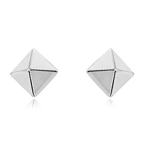 Pyramid Post Stud Earrings - Sterling Silver - 64-480