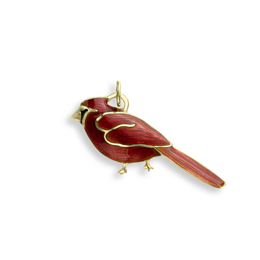 Red Cardinal Bird Pendant 18K  - NNG104A-X