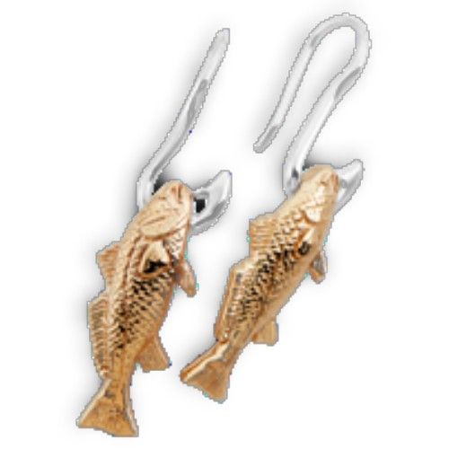Redfish Hook Earrings W/14ky Redfish  - E2CRDFH