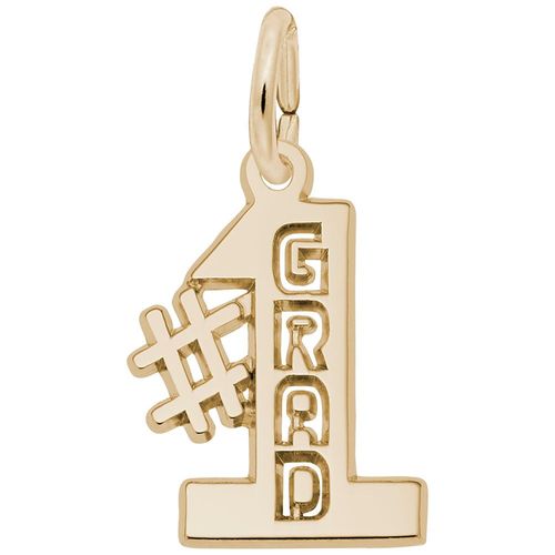 #1 Graduation Charm 14K Gold - 10-3486
