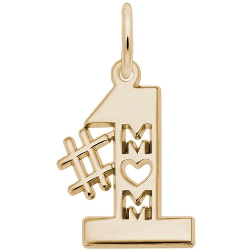 #1 Mom Charm Gold Plated - 10-6179