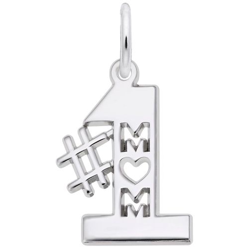 #1 Mom Charm Silver - 10-6179