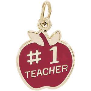 #1 Teacher Charm Gold Plated - 10-3460