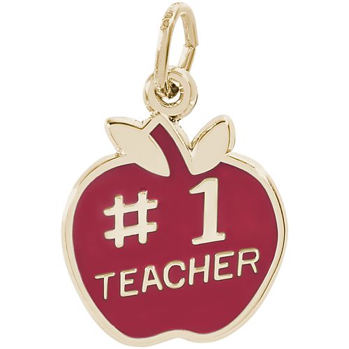 #1 Teacher Charm Gold Plated - 10-3460