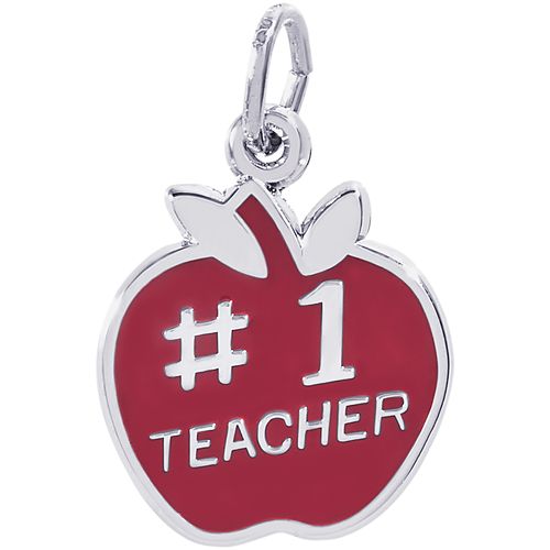 #1 Teacher Charm Silver - 10-3460