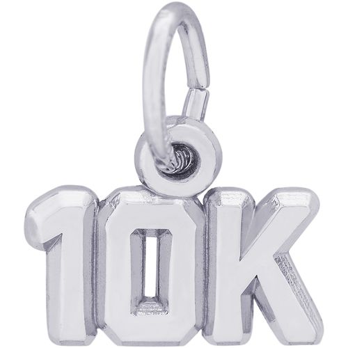 10K Race Charm White Gold - 10-2660
