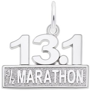 13.1 Half Marathon Running Charm Silver - 10-2646