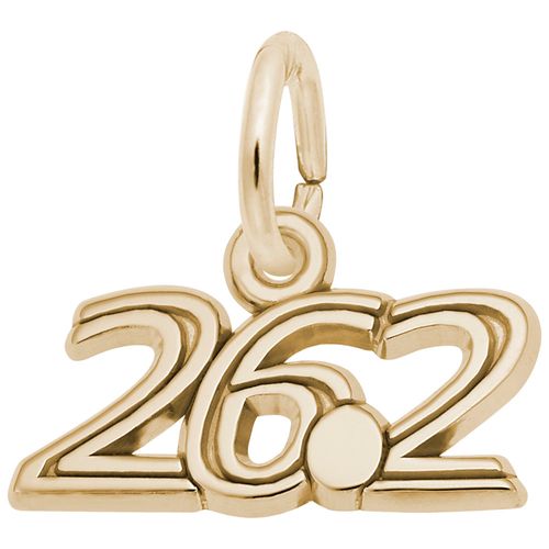 26.2 Marathon Running Plain Charm 14K Gold - 10-2744
