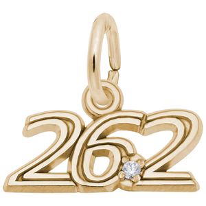 26.2 Marathon Running With Diamond Charm 14K Gold - 10-2745