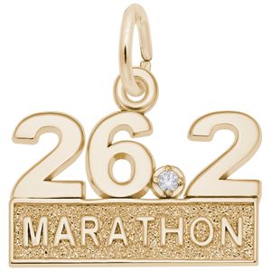 26.2 Marathon Running With Diamond Charm Gold Plated - 10-2737