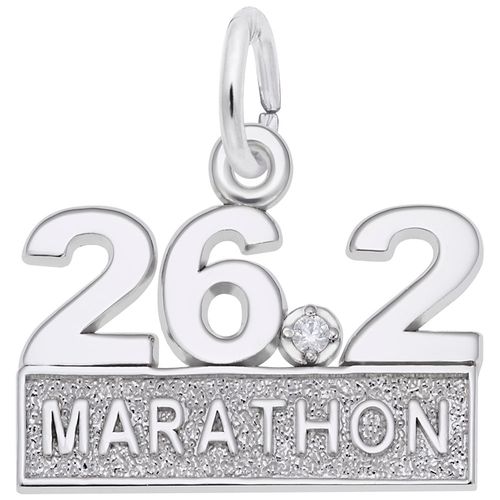 26.2 Marathon Running With Diamond Charm Silver - 10-2737