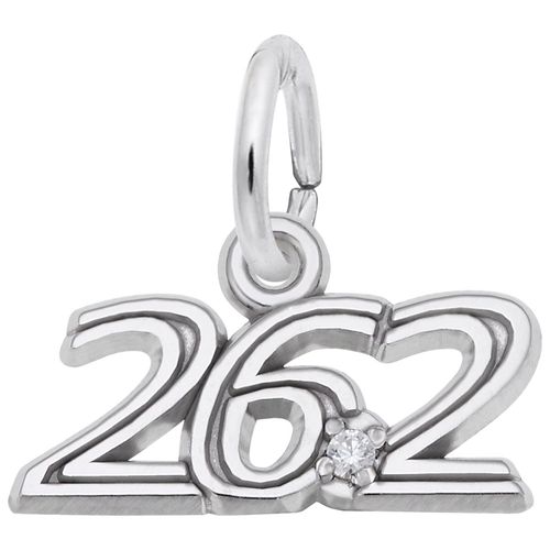 26.2 Marathon Running With Diamond Charm Silver - 10-2745