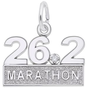 26.2 Marathon Running With Diamond Charm Silver - 10-2737