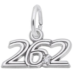 26.2 Marathon Running With Diamond Charm White Gold - 10-2745