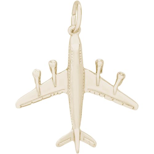 747 Jumbo Jet Plane Charm 10K Gold - 10-2326