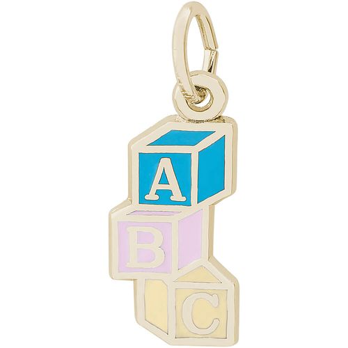 ABC Block Painted Charm 10K Gold - 10-8336