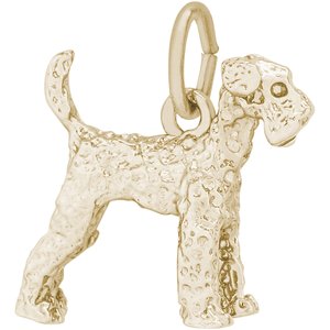 Airedale Dog Charm Gold Plated - 10-0146
