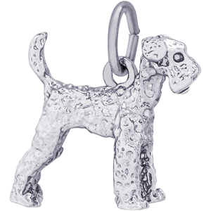 Airedale Dog Charm Silver - 10-0146
