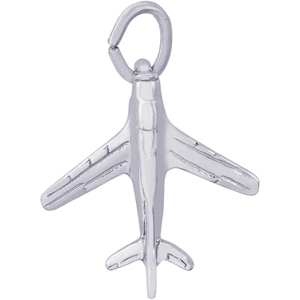 Airplane Charm White Gold - 10-0598