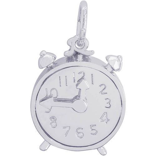 Alarm Clock Moves Charm White Gold - 10-8190