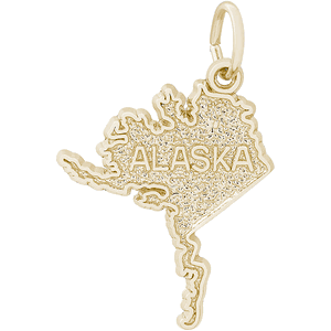 Alaska Map Charm 14K Gold - 10-6470