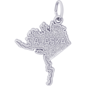 Alaska Map Charm Silver - 10-6470