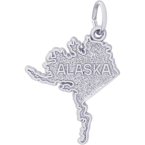 Alaska Map Charm Silver - 10-6470