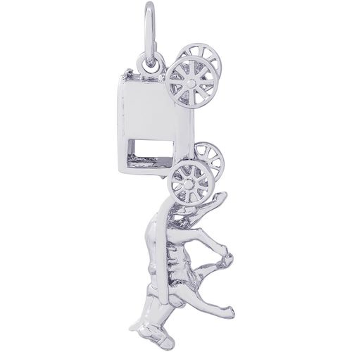 Amish Wagon Charm White Gold - 10-2254