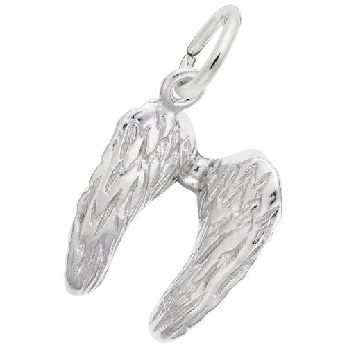 Angel Wings 3D Charm White Gold - 10-8338