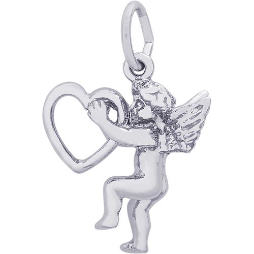 Angel with Heart Charm White Gold - 10-6537