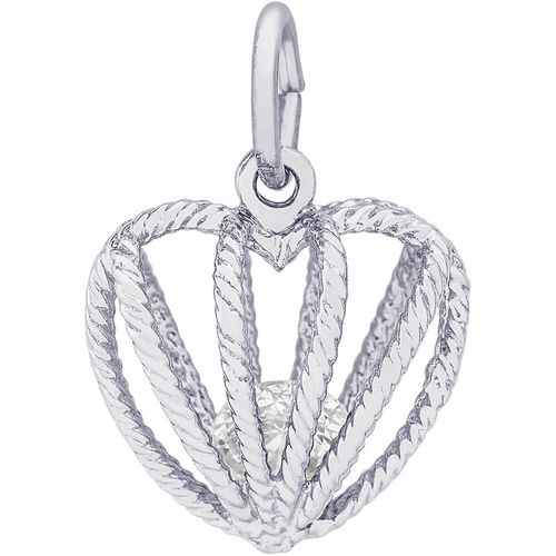 April Birthstone Charm White Gold - 10-8350-4