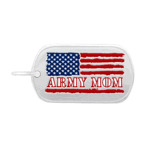 Rembrandt Army Mom Charm - 14K White Gold - 10-1197-0-14KW