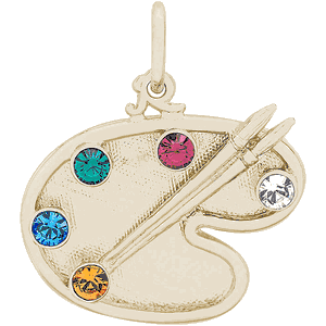 Artist Palette Charm Gold Plated - 10-8151