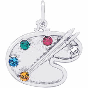 Artist Palette Charm Silver - 10-8151