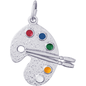 Artist Palette Charm Silver - 10-8272