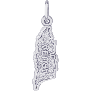 Aruba Map Charm Silver - 10-4046
