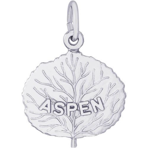 Aspen Leaf Charm White Gold - 10-4984