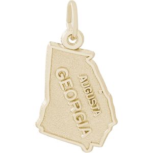 Augusta in Georgia Map Charm 10K Gold - 10-3413