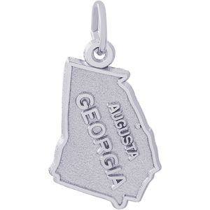 Augusta in Georgia Map Charm White Gold - 10-3413