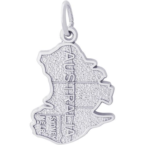 Australia Map Charm Silver - 10-4062
