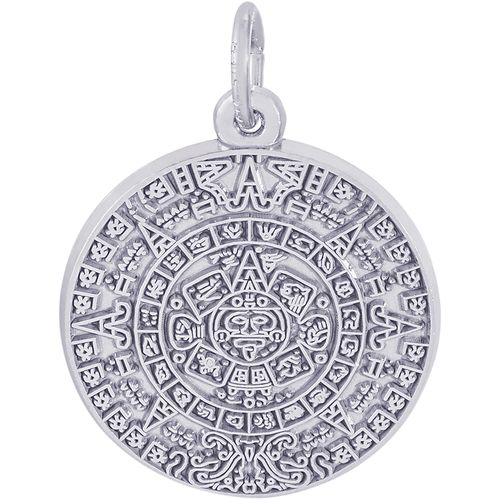 Aztec Sun Charm White Gold - 10-2281