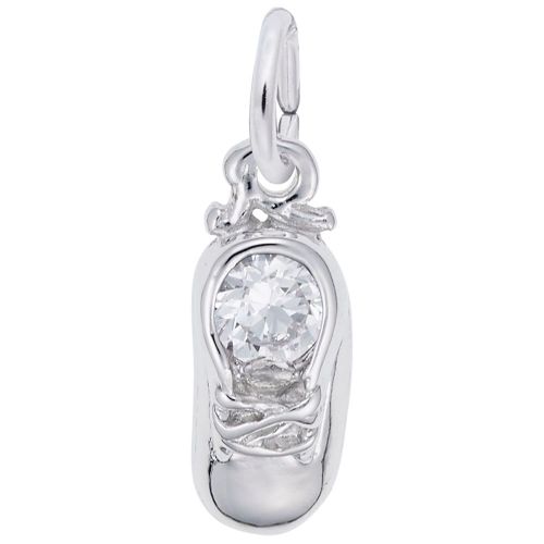 Baby Bootie April Charm Silver - 10-2734-4