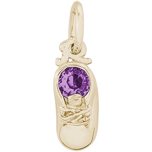 Baby Bootie February Charm Gold Plated - 10-2734-2