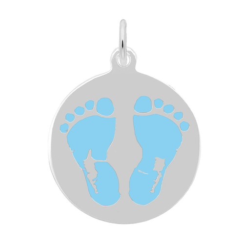 Rembrandt Baby Feet On Disc - Blue Charm - Silver - 10-1019-2-SS