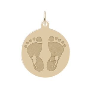 Rembrandt Baby Feet On Disc Charm - Gold Plated - 10-1019-0-GP