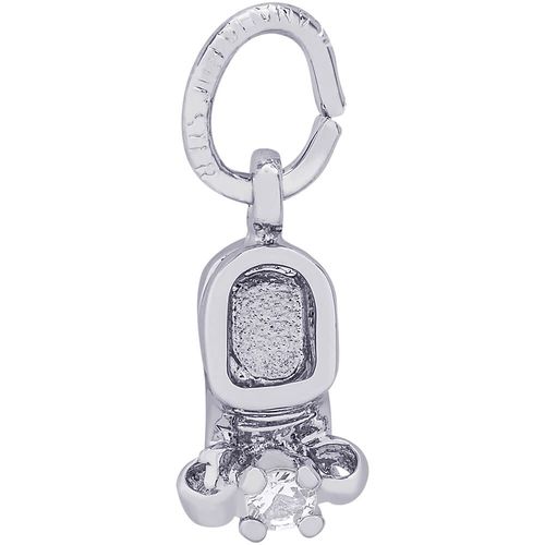 Baby Shoe Charm April White Gold - 10-0473-4