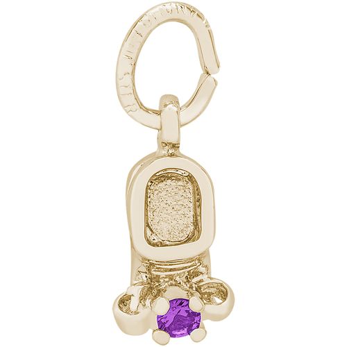 Baby Shoe Charm Feb Gold Plated - 10-0473-2