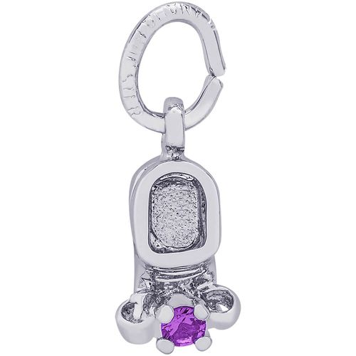 Baby Shoe Charm Feb Silver - 10-0473-2